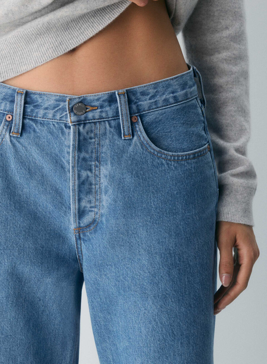 denim forum the 90s vintage lo-rise cuffed jean vintage bleu bottle