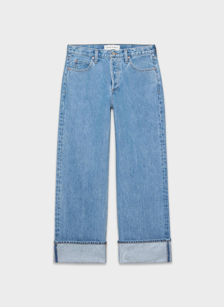 denim forum the 90s vintage lo-rise cuffed jean vintage bleu bottle
