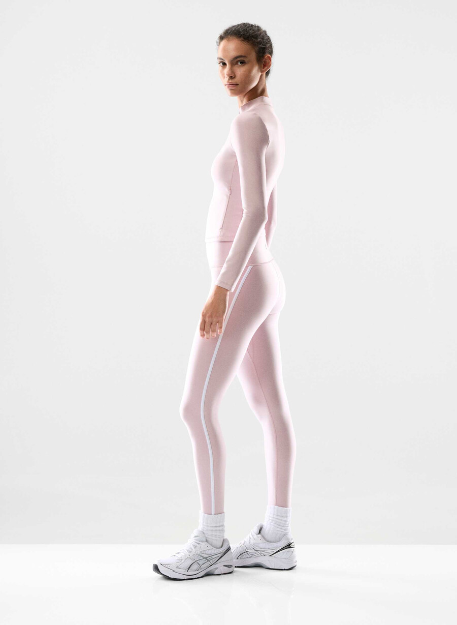 glotone showup hi-rise 26 legging dsty pink bt white
