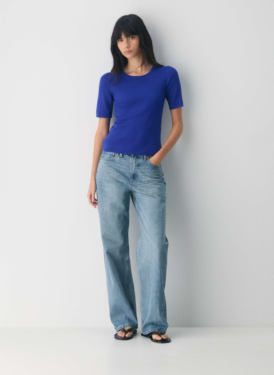 fine merino wool foundry sweater ablaze blue