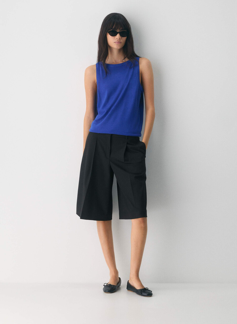 fine merino wool pasture sweater vest ablaze blue