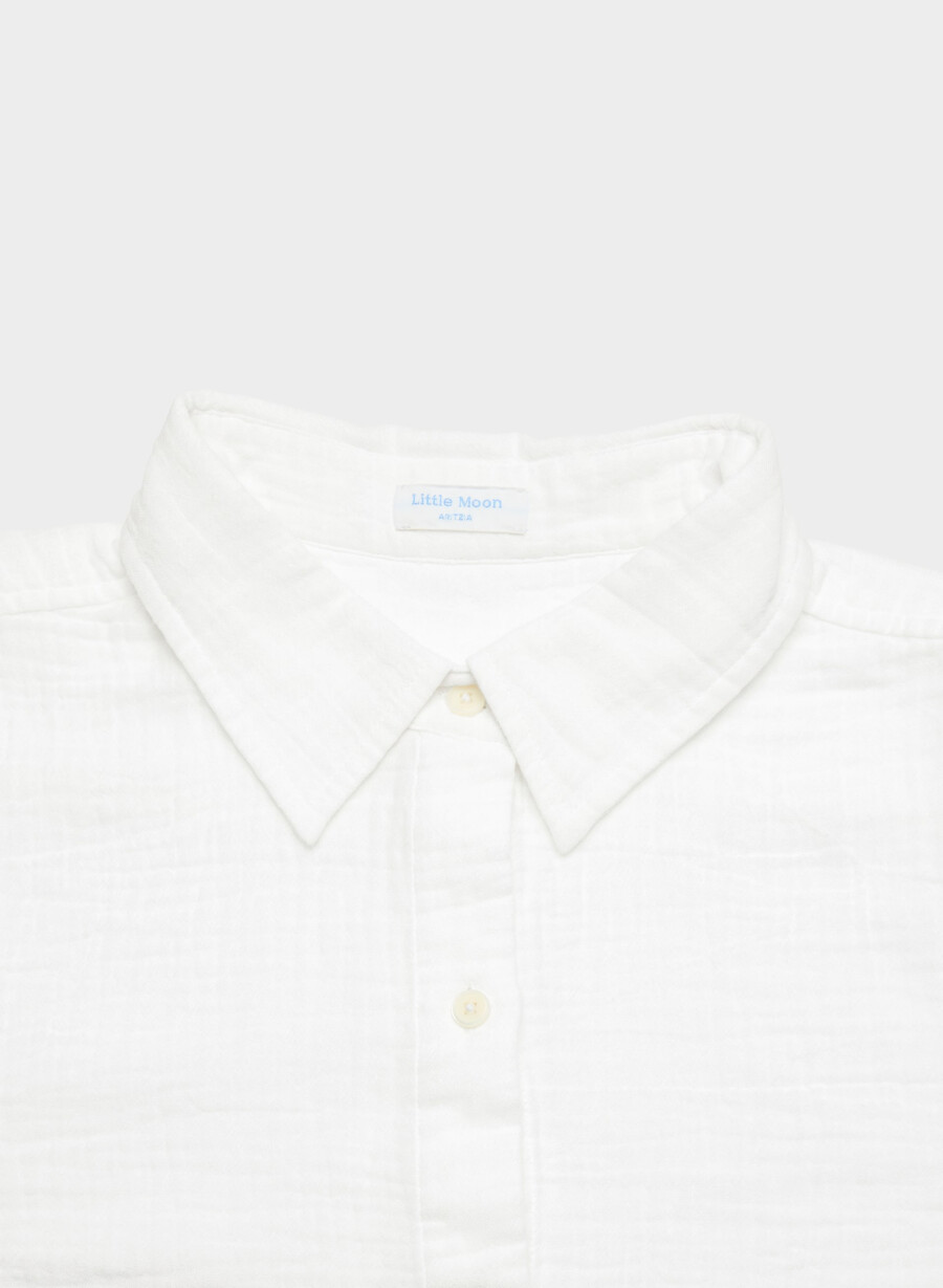 airplush cotton sail cropped shirt white