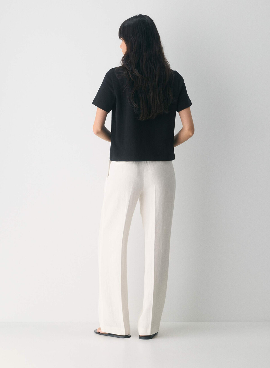 the effortless pant - linen light birch