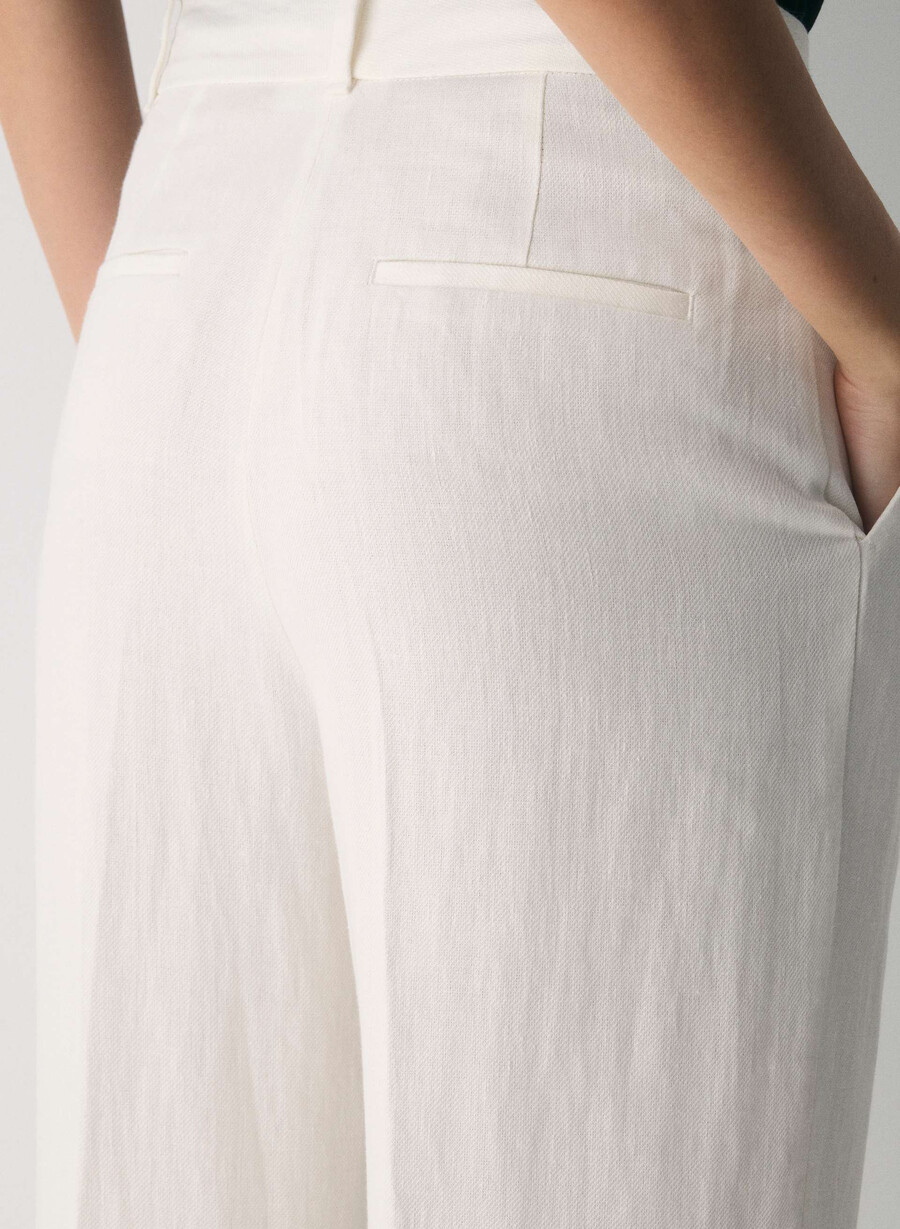 the effortless pant - linen light birch