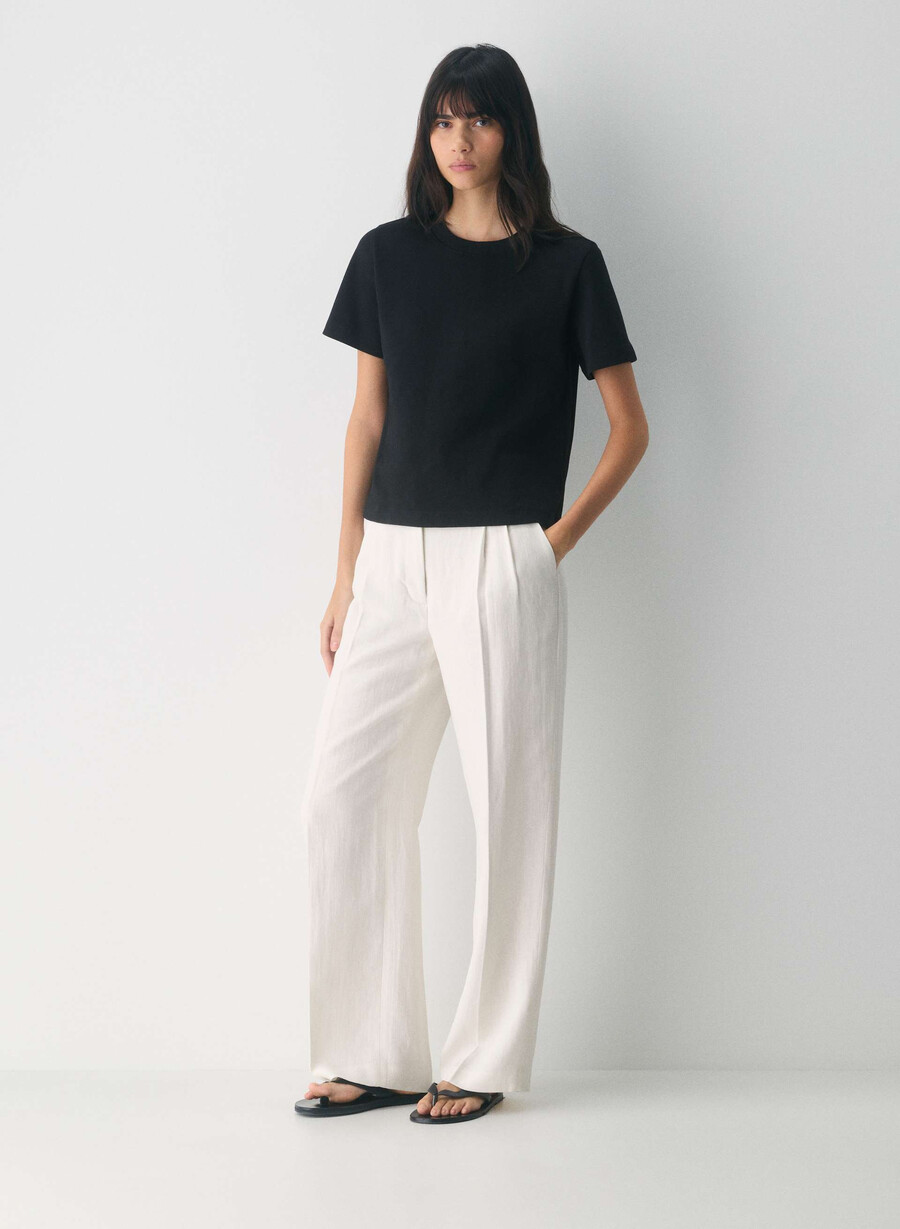 the effortless pant - linen light birch