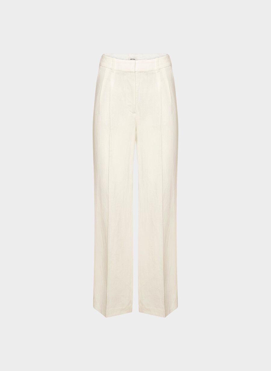 the effortless pant - linen light birch