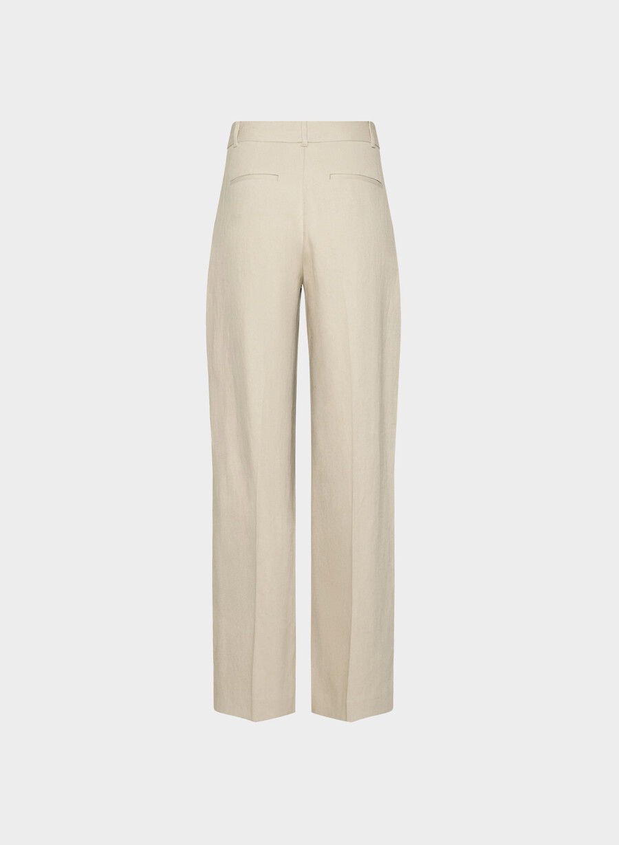 the effortless pant - linen parchment beige