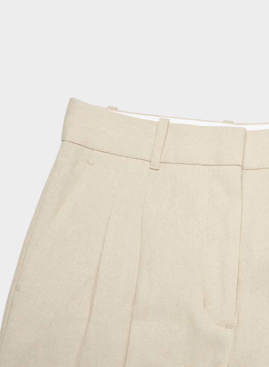 the effortless pant - linen parchment beige