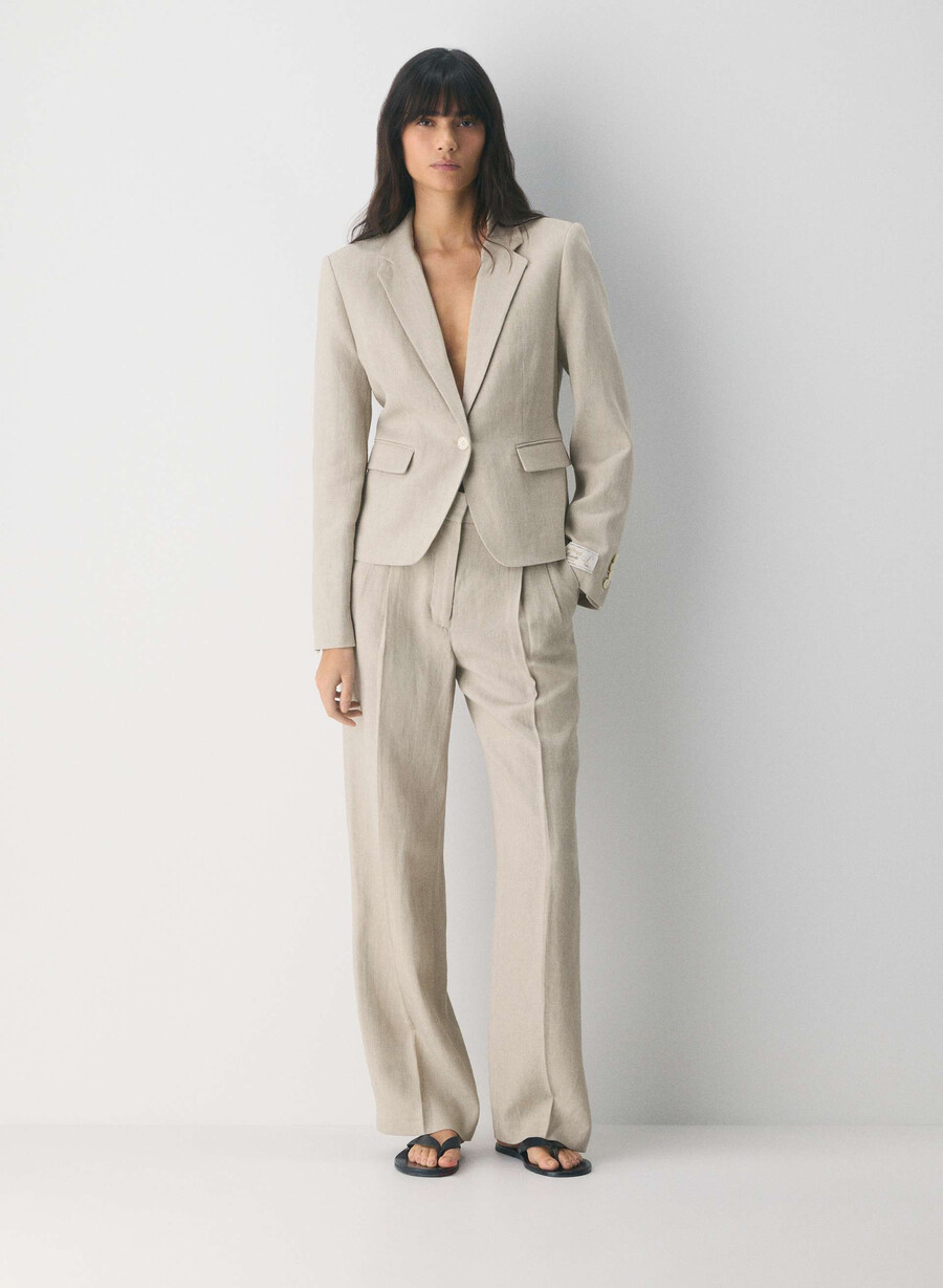 the effortless pant - linen undyed dark ecru