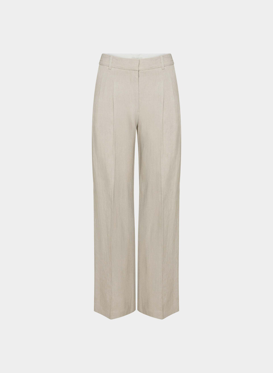 the effortless pant - linen undyed dark ecru