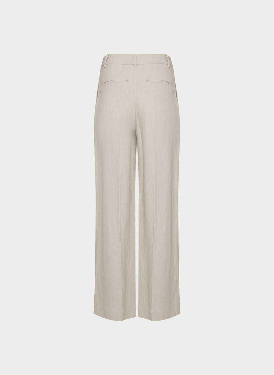 the effortless pant - linen undyed dark ecru