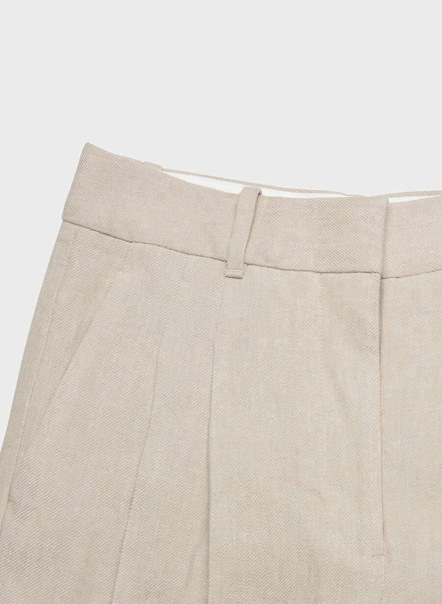the effortless pant - linen undyed dark ecru