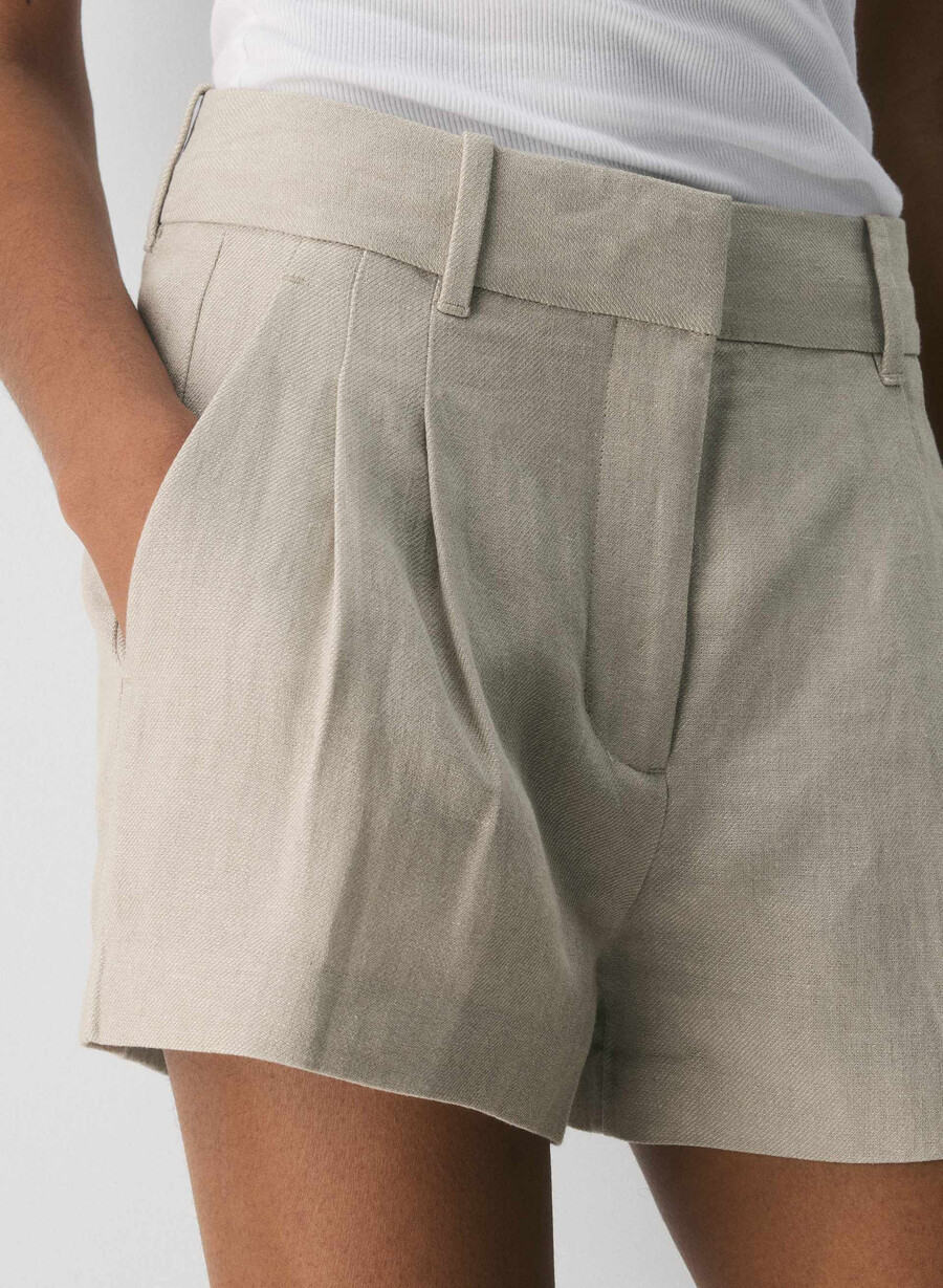 the effortless short mini - linen undyed dark ecru