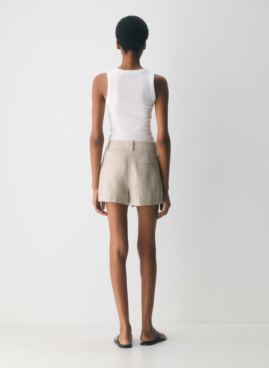 the effortless short mini - linen undyed dark ecru