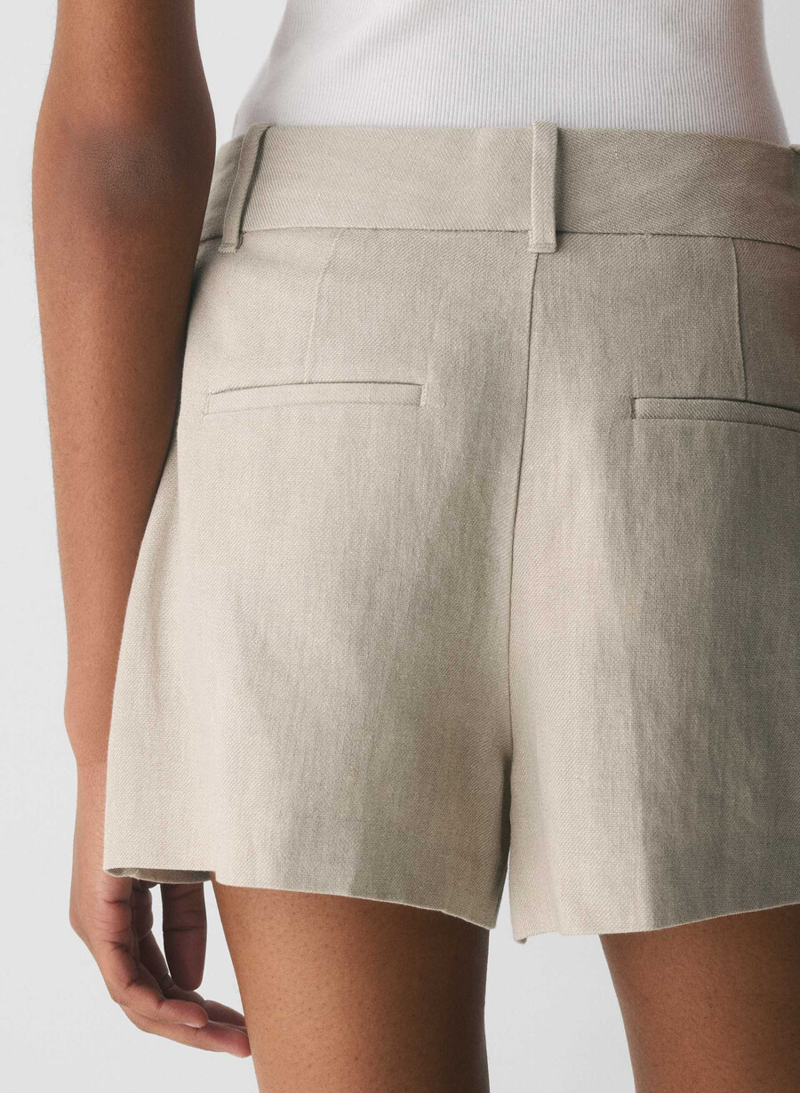 the effortless short mini - linen undyed dark ecru