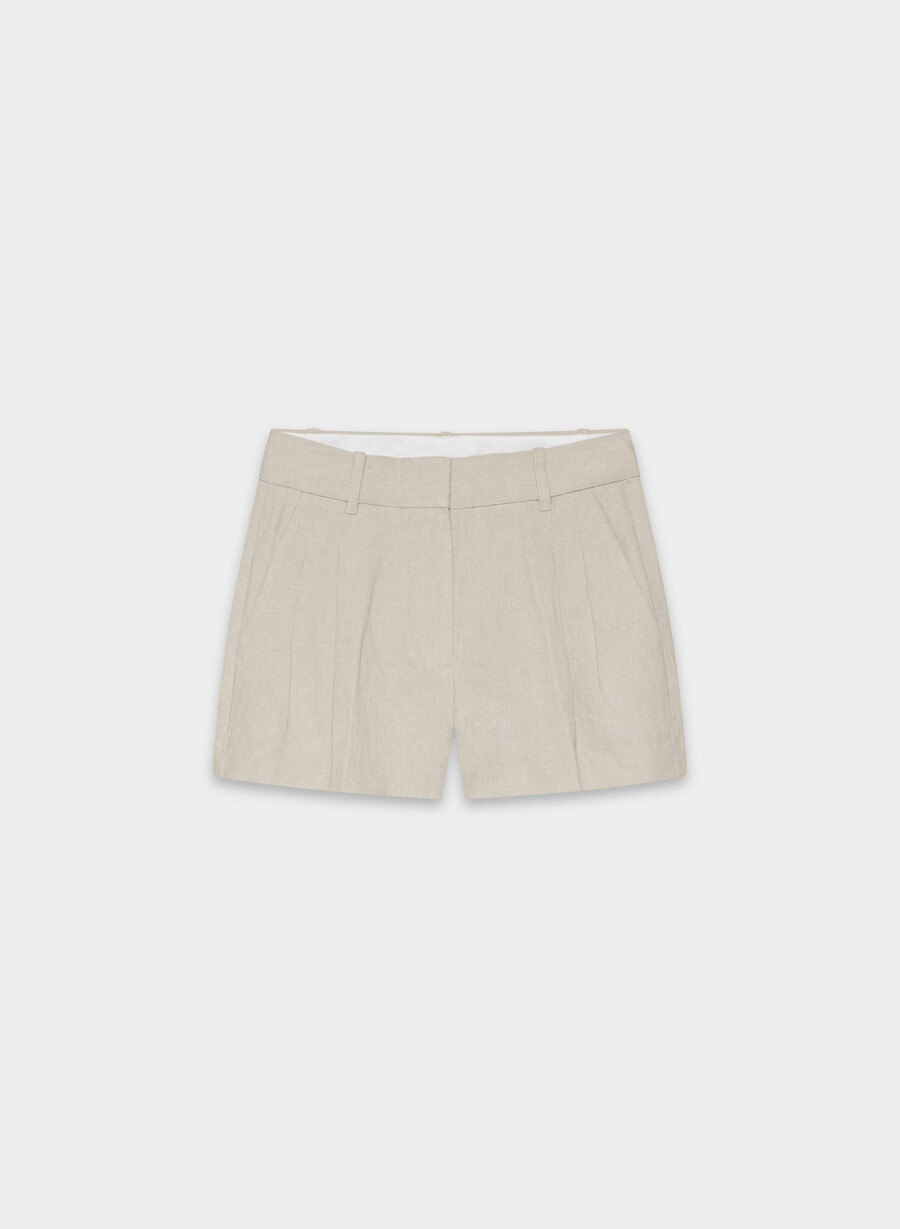 the effortless short mini - linen undyed dark ecru