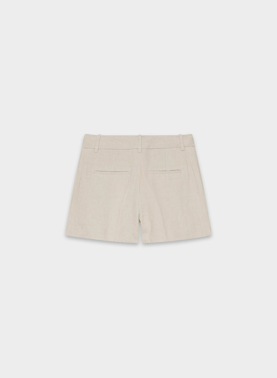 the effortless short mini - linen undyed dark ecru