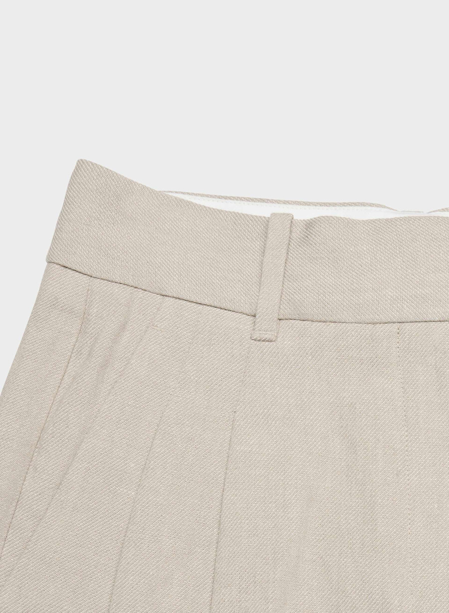 the effortless short mini - linen undyed dark ecru