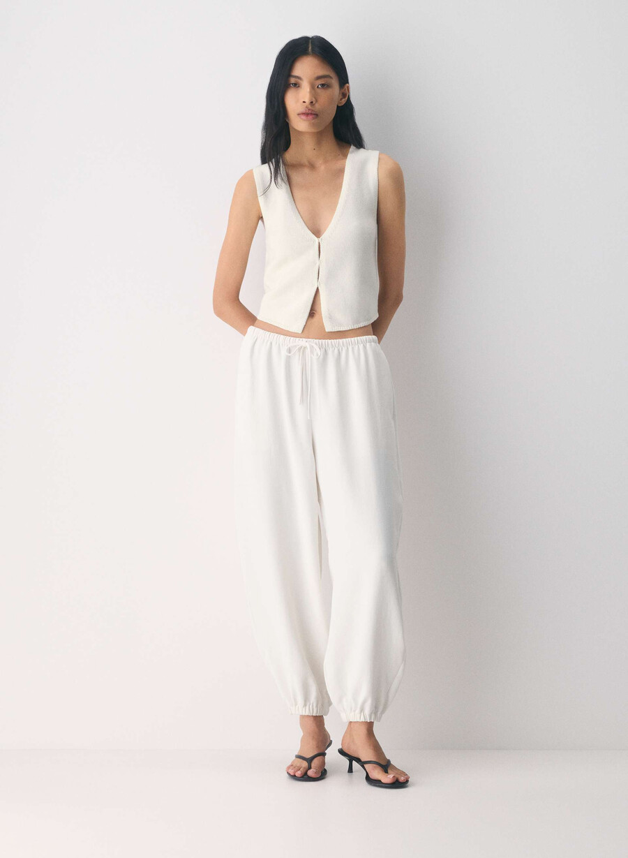 cotton charm basque sweater vest light birch