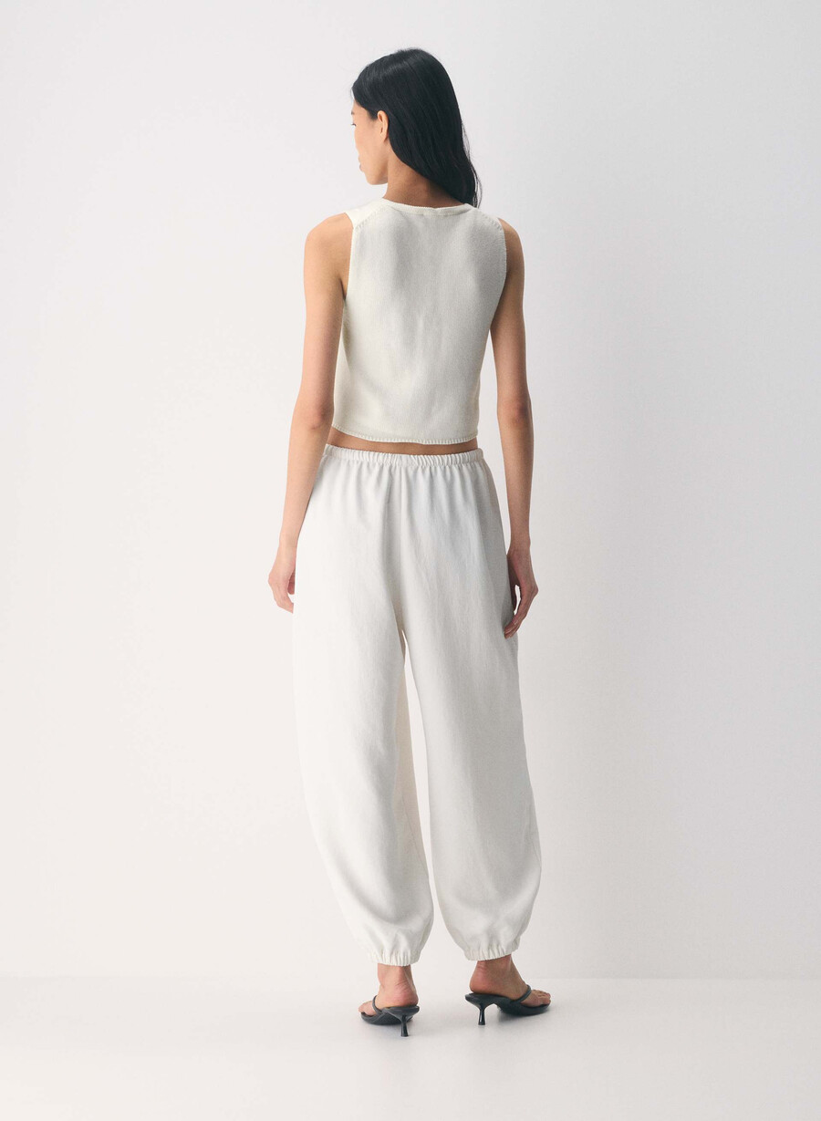 cotton charm basque sweater vest light birch