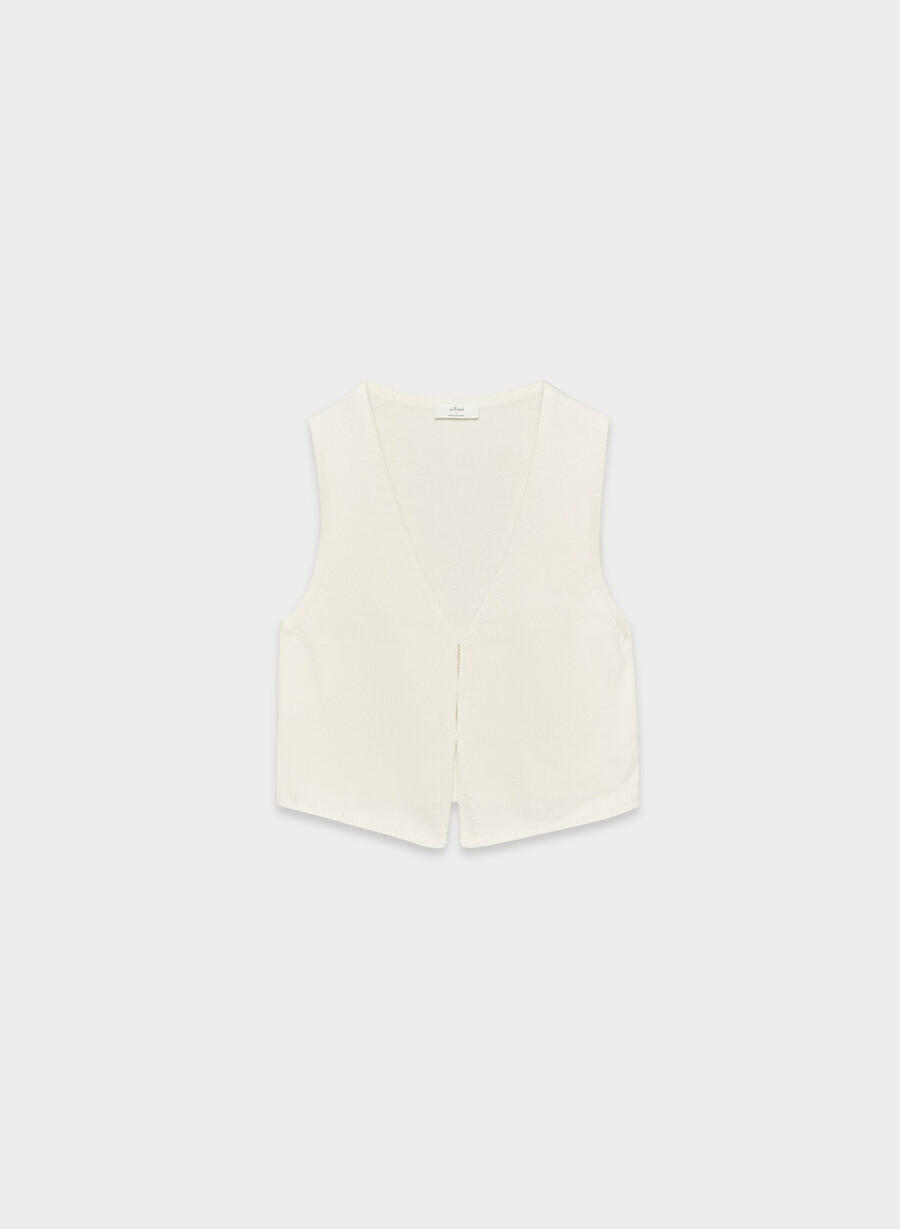 cotton charm basque sweater vest light birch