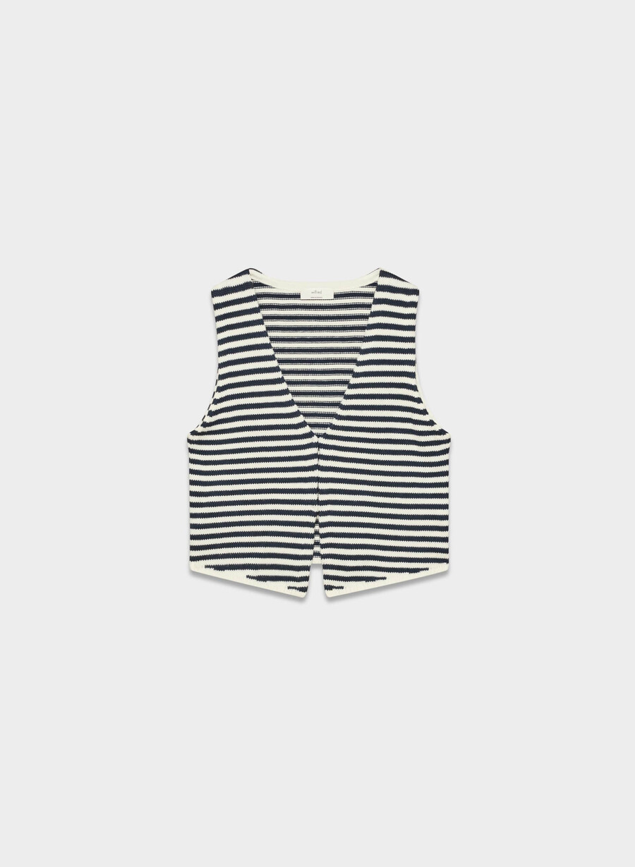 cotton charm basque sweater vest lt birch admiral