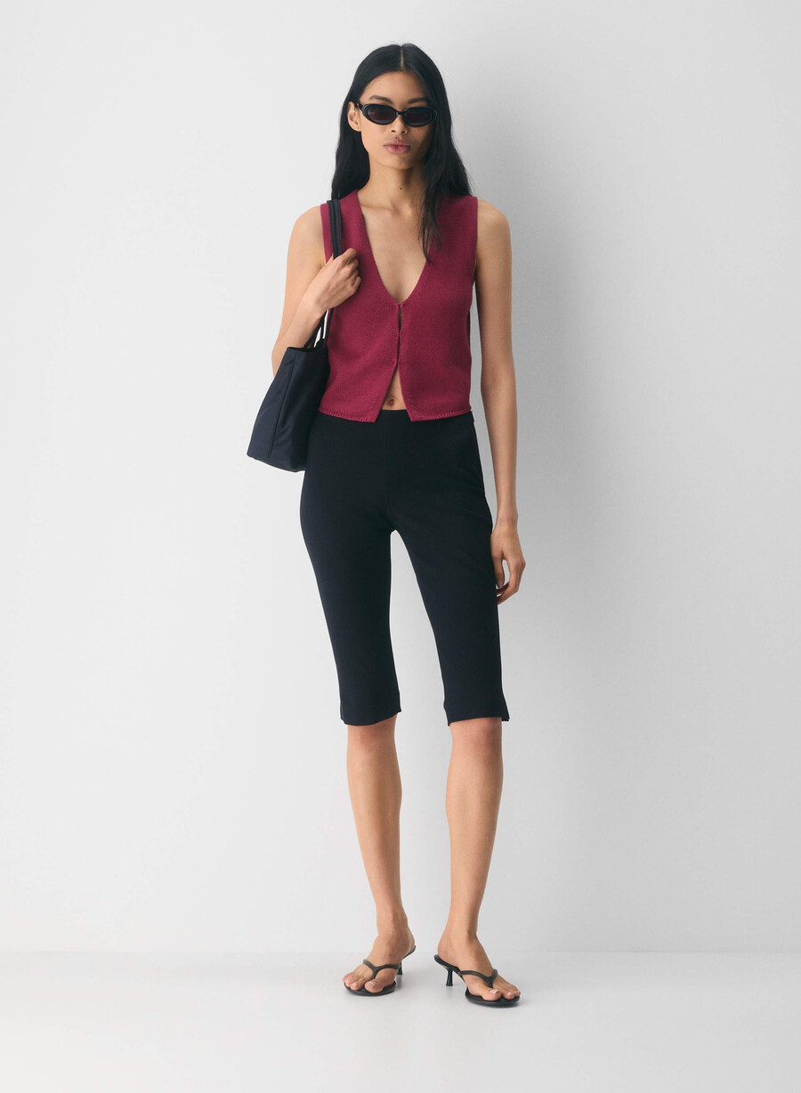 cotton charm basque sweater vest juicy rose