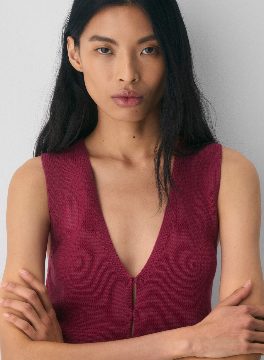 cotton charm basque sweater vest juicy rose