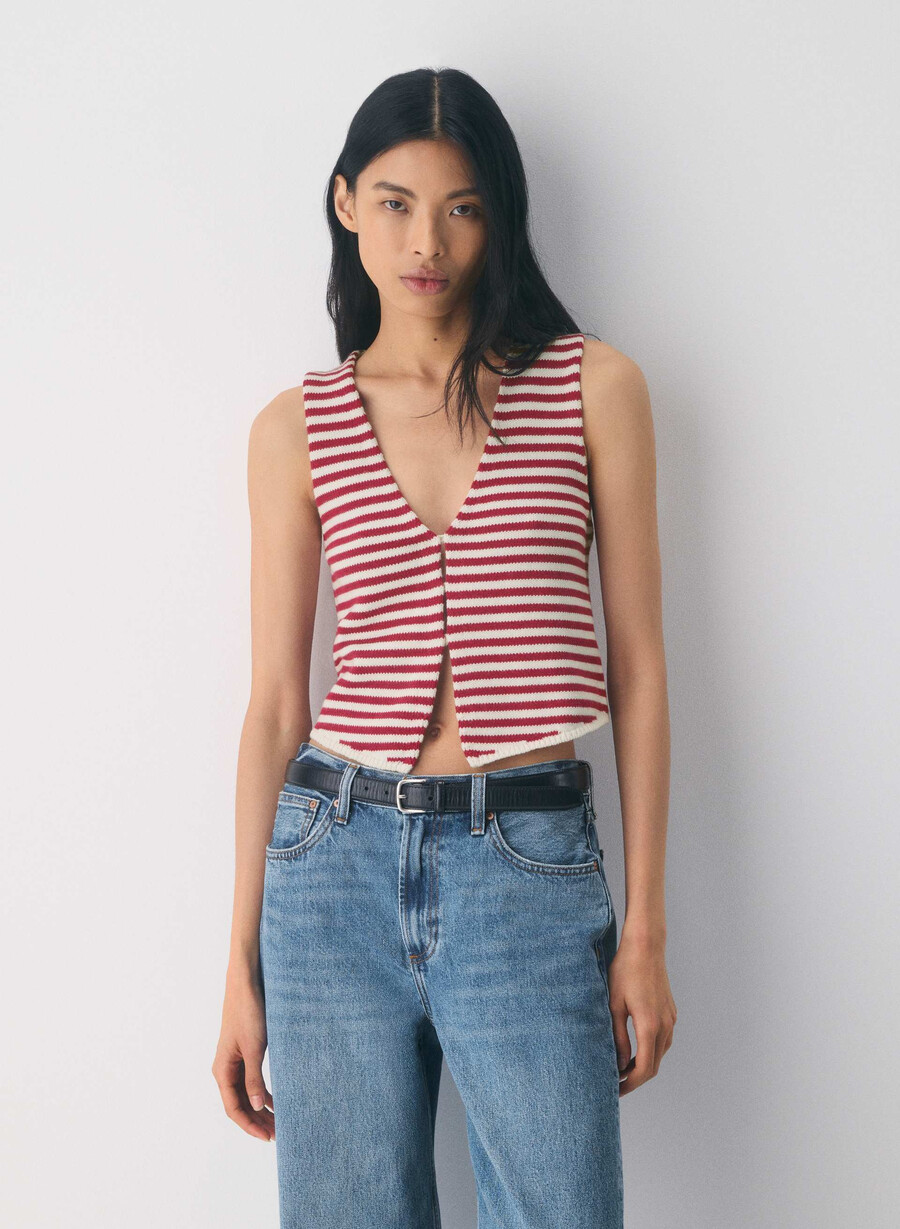 cotton charm basque sweater vest light birchjuicy ro