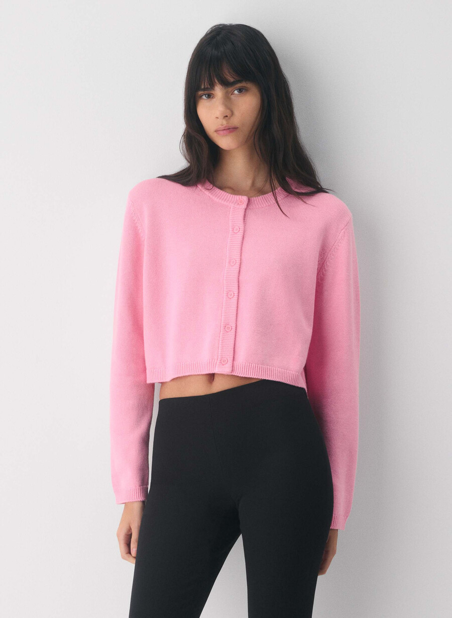 cotton charm sicily cardigan jellybean pink