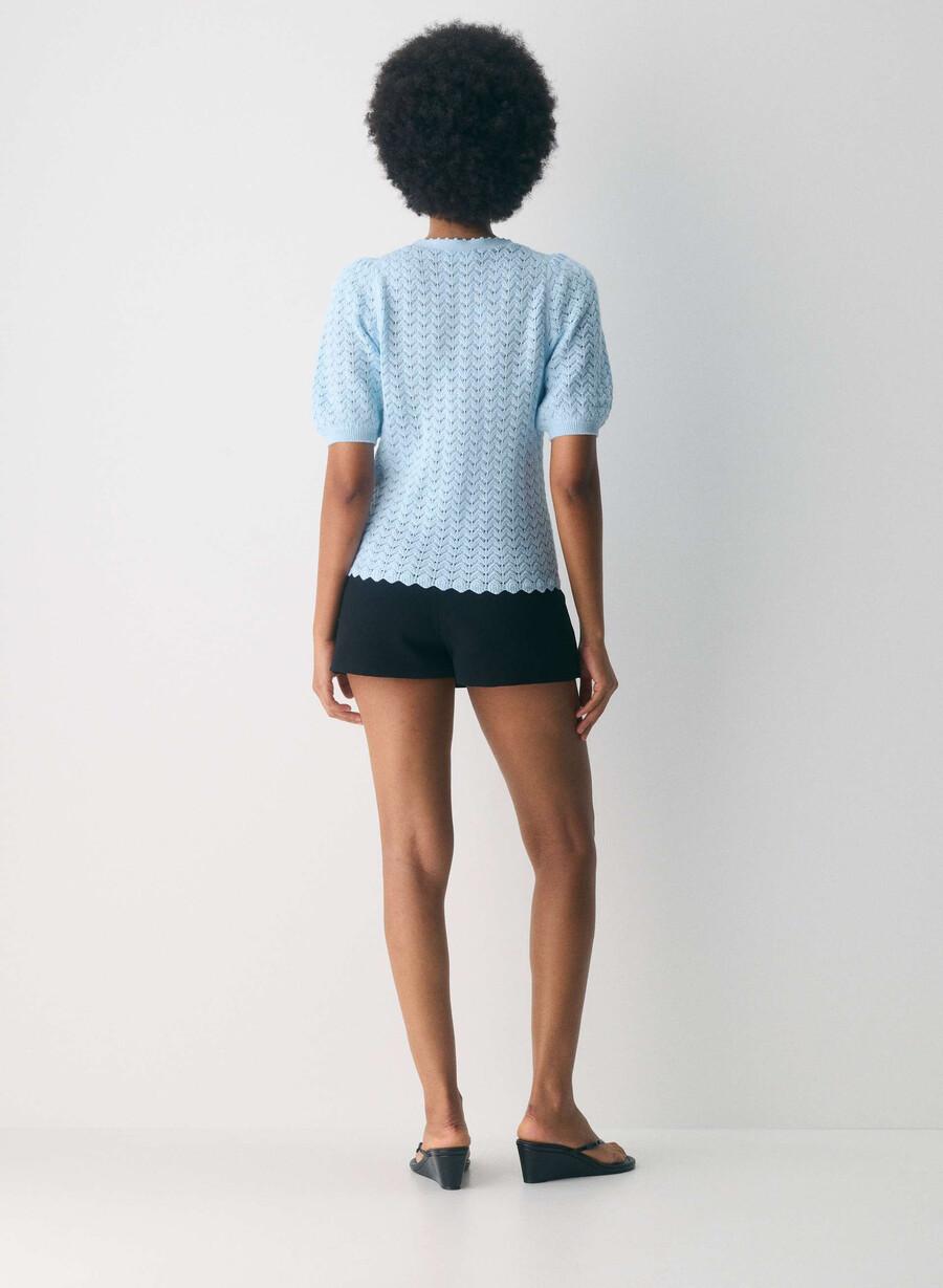 cotton charm fika cardigan villa blue
