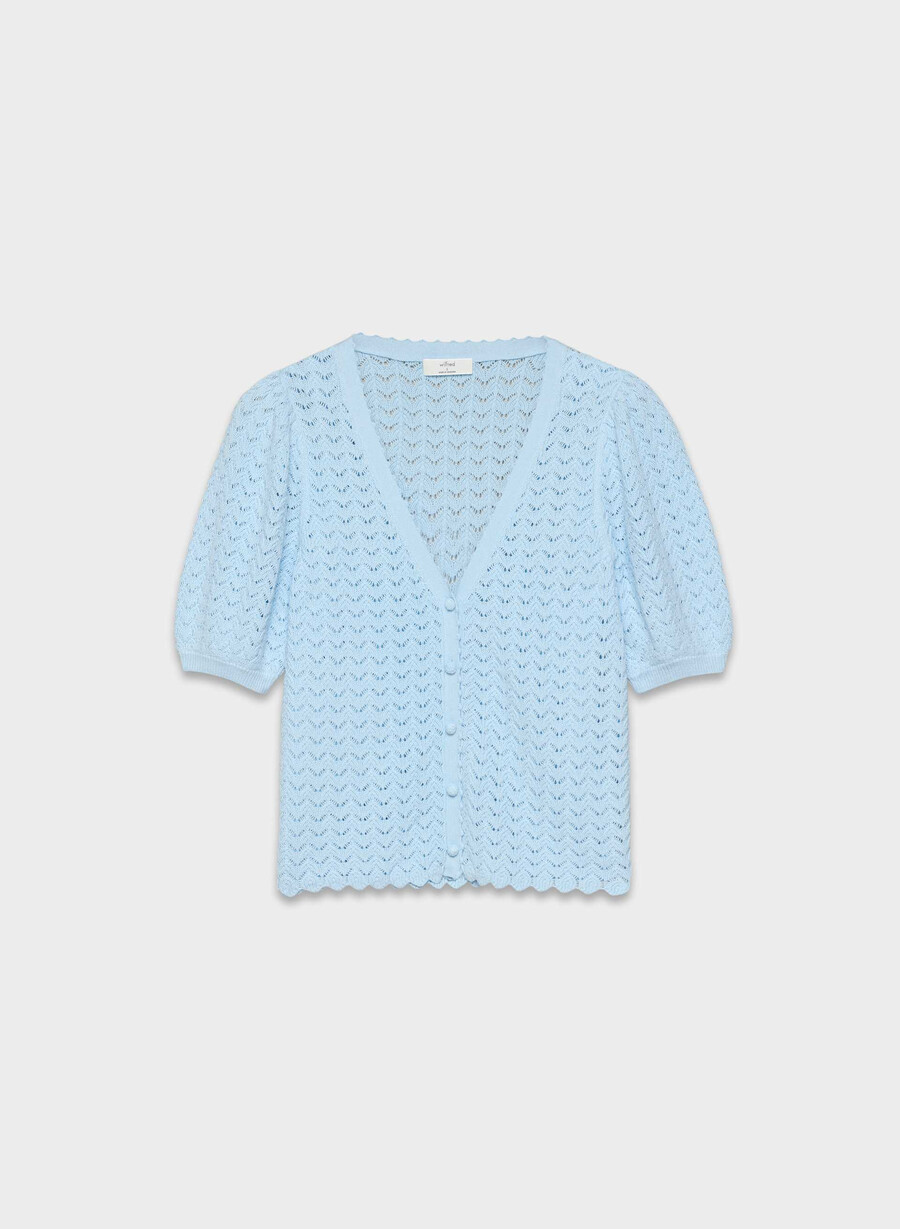 cotton charm fika cardigan villa blue
