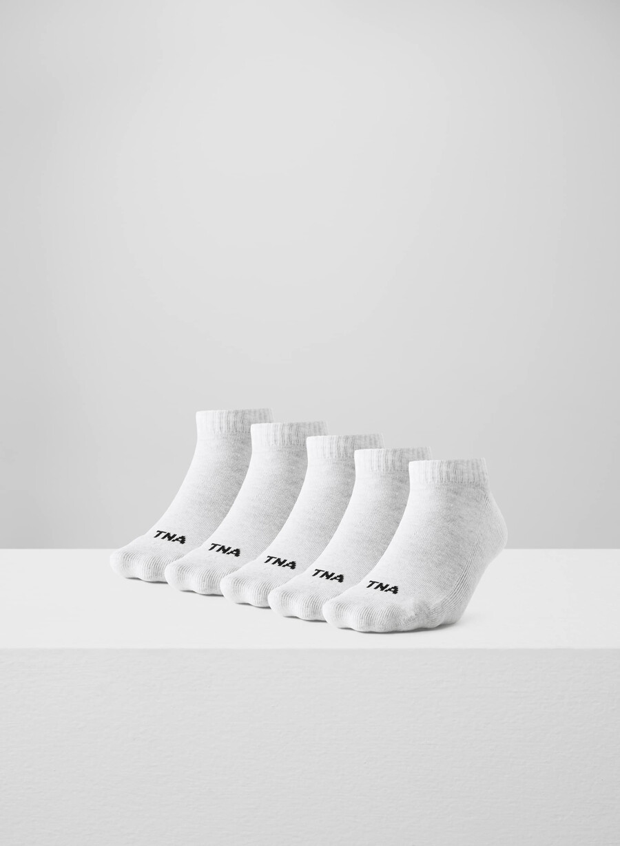 best-ever no-show sock 5-pack heather cloud white