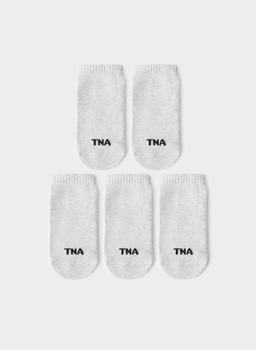 best-ever no-show sock 5-pack heather cloud white
