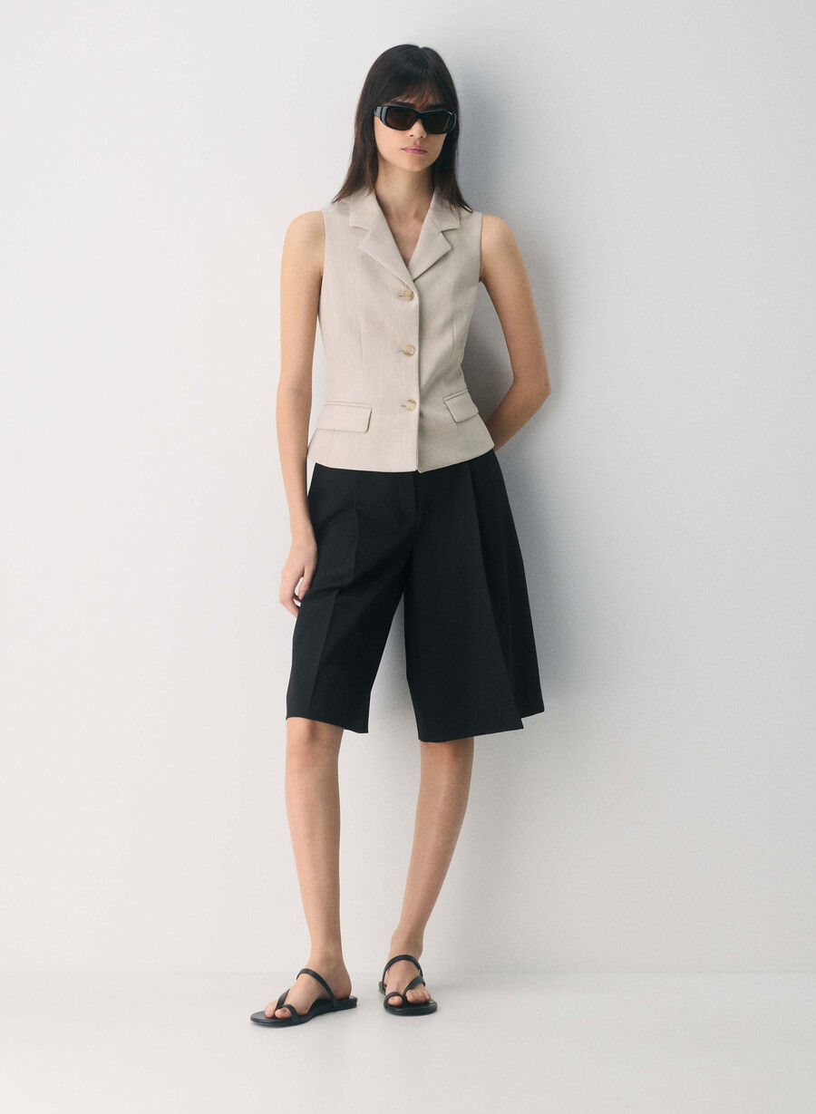 assembly vest - ressential heather matte pearl