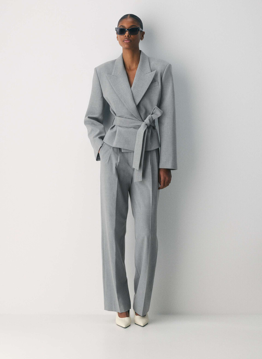 modus blazer - ressential heather dark grey