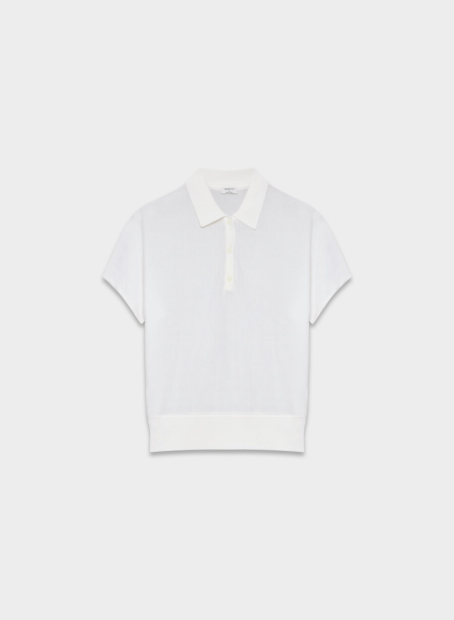 steno polo sweater clouded white