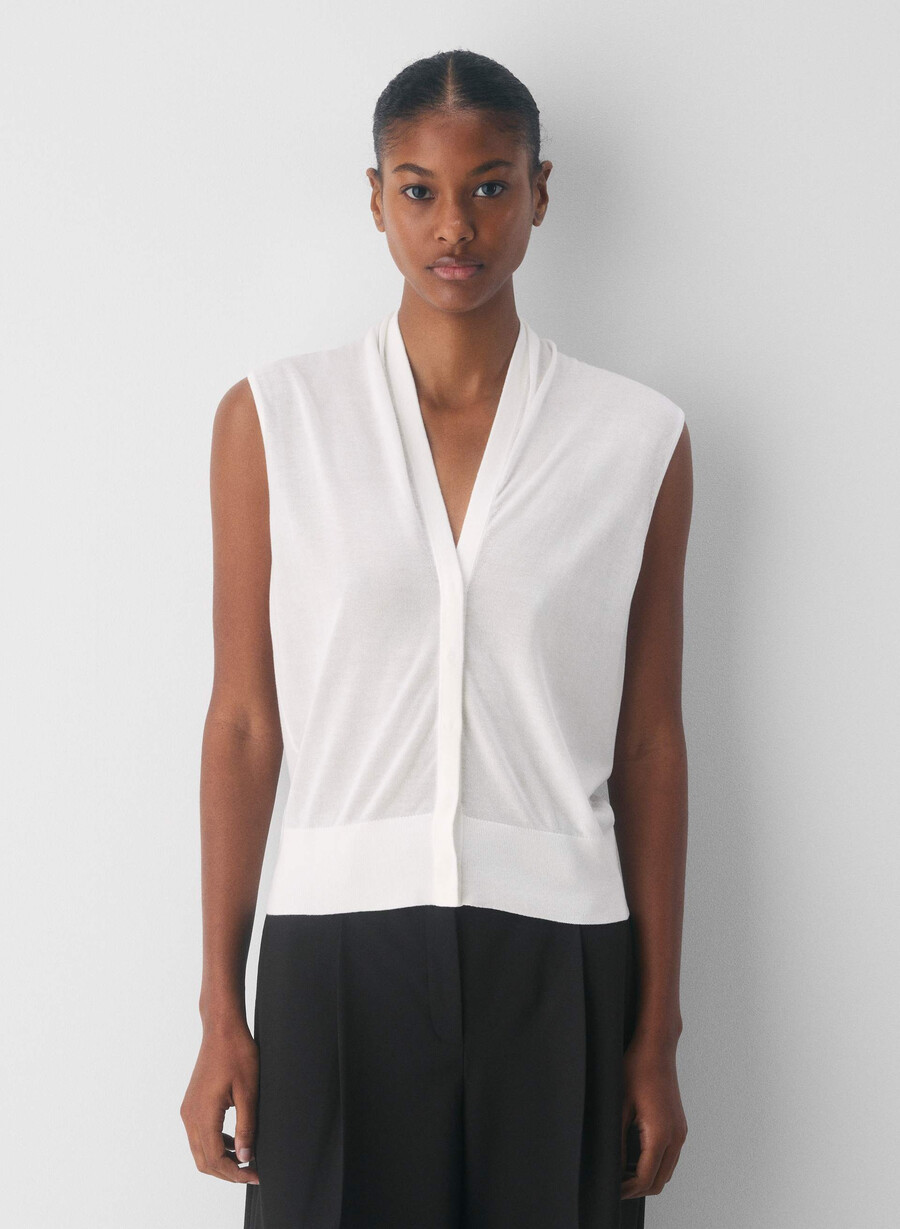 agenda sweater vest clouded white