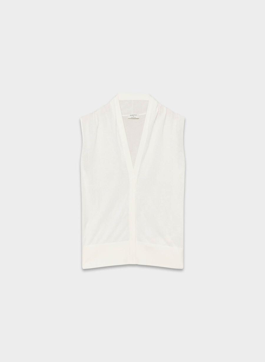 agenda sweater vest clouded white