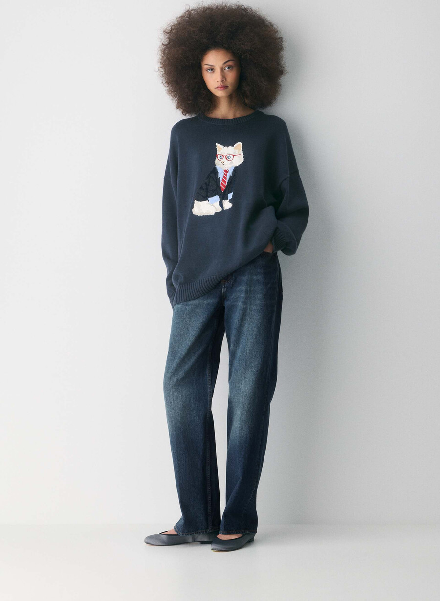 cotton charm peggy icon sweater admiralwhite