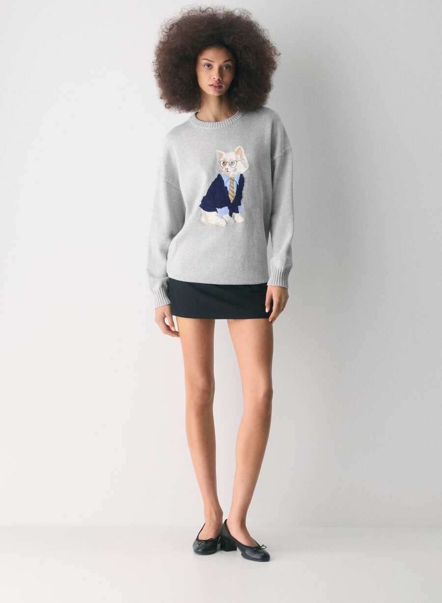 cotton charm peggy icon sweater heather chromewhite