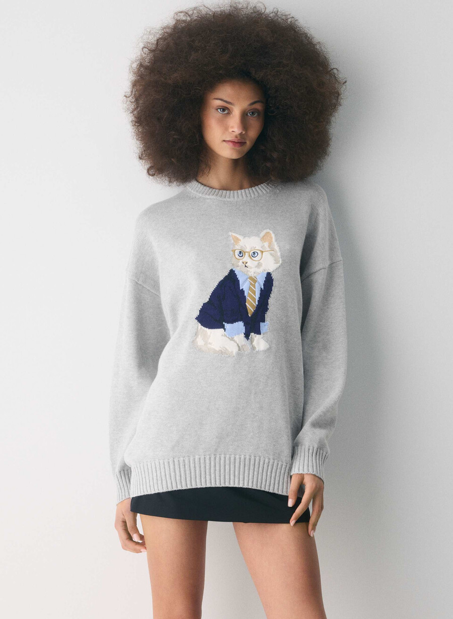 cotton charm peggy icon sweater heather chromewhite
