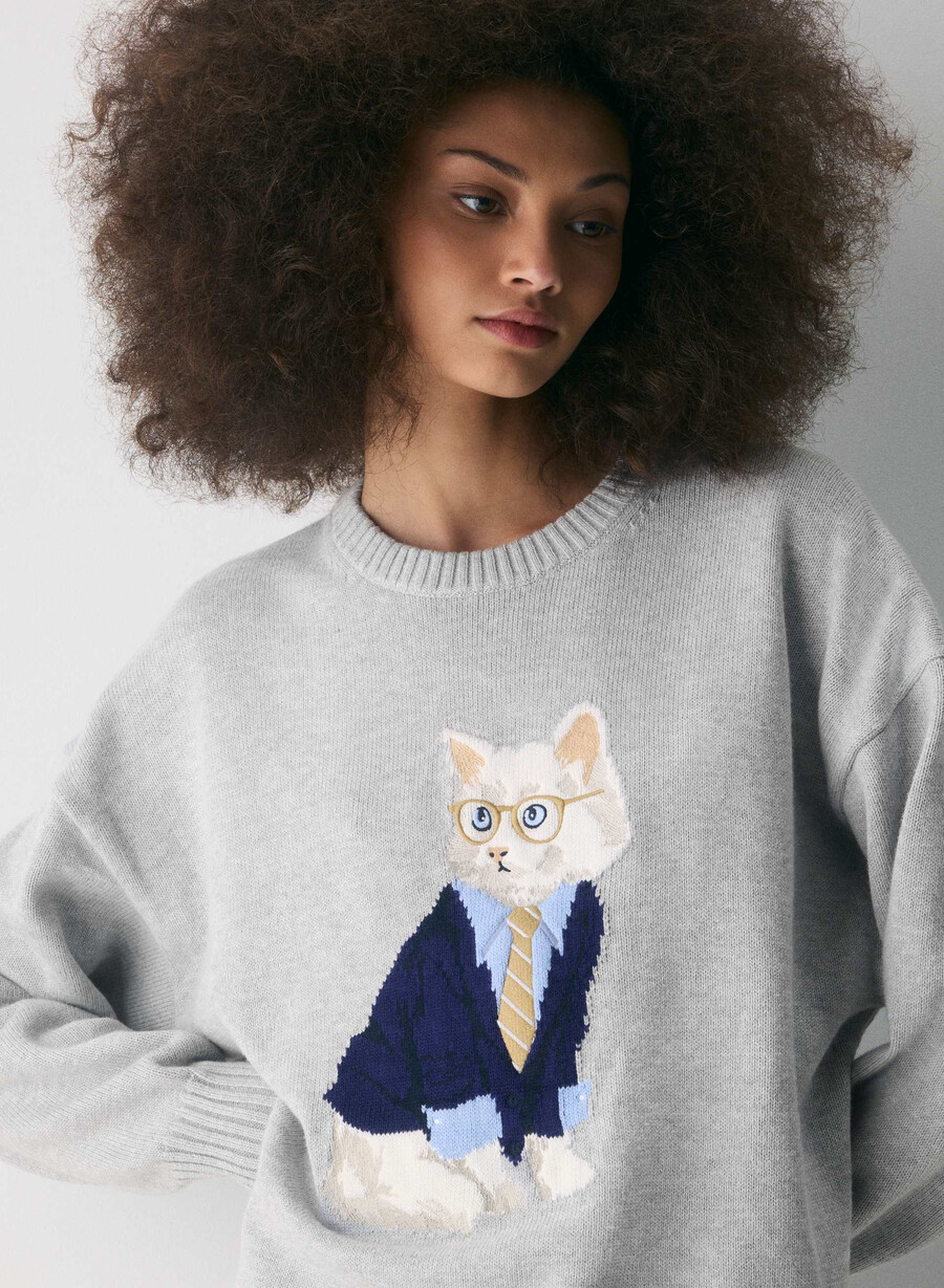 cotton charm peggy icon sweater heather chromewhite