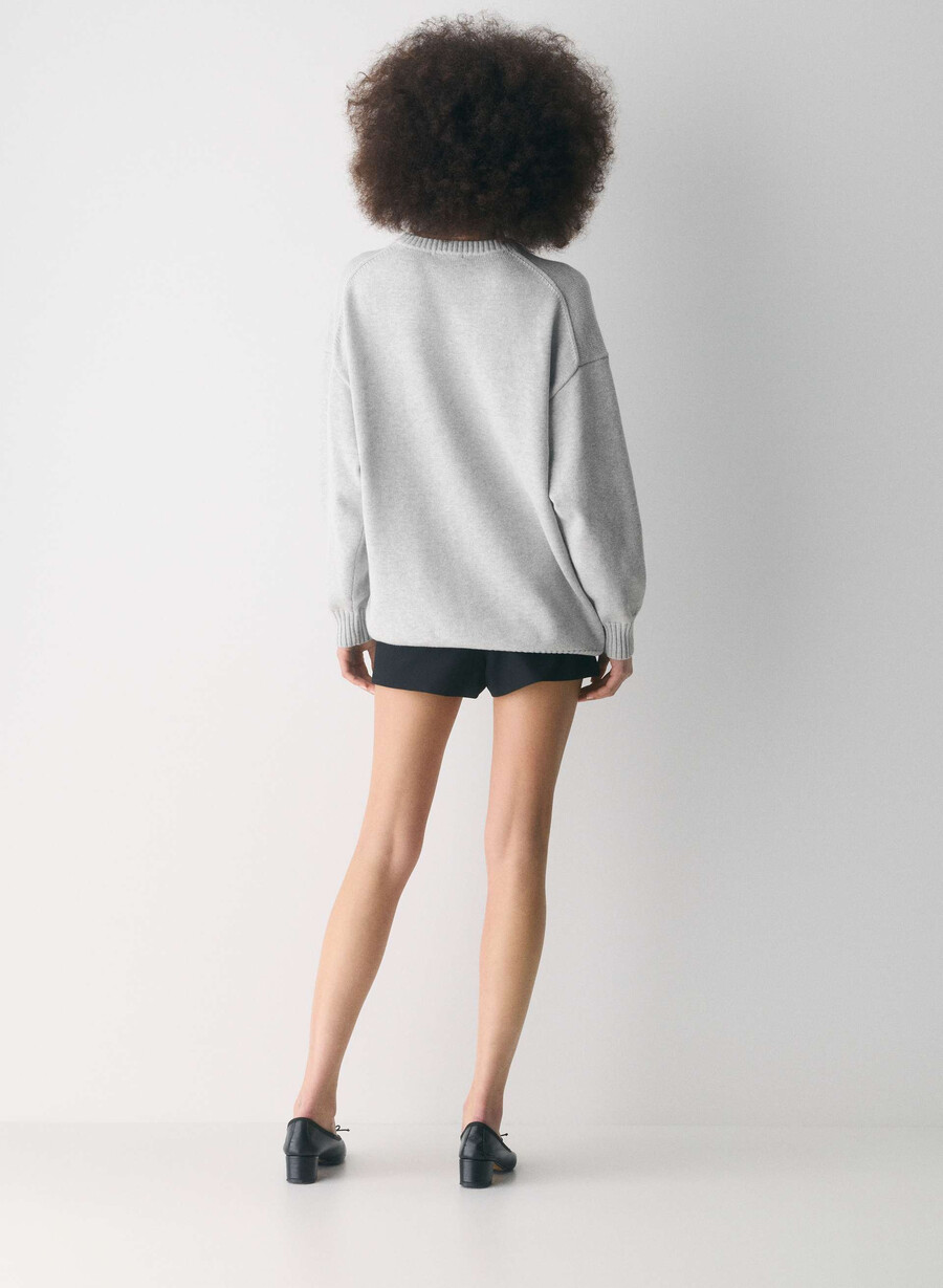 cotton charm peggy icon sweater heather chromewhite