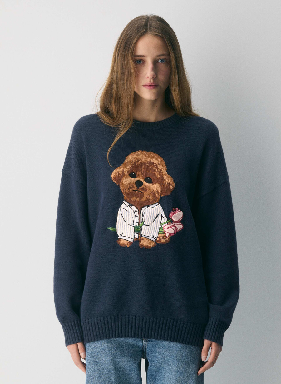 cotton charm peggy icon sweater admiralbrown