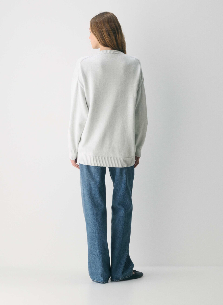 cotton charm peggy icon sweater hthr cl wt brown