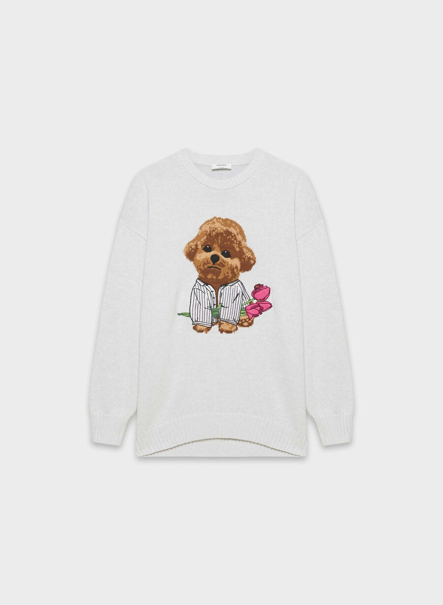 cotton charm peggy icon sweater hthr cl wt brown
