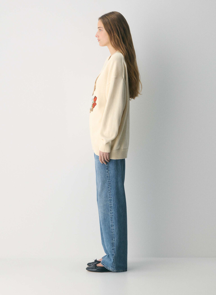 cotton charm peggy icon sweater sand dune whitebro