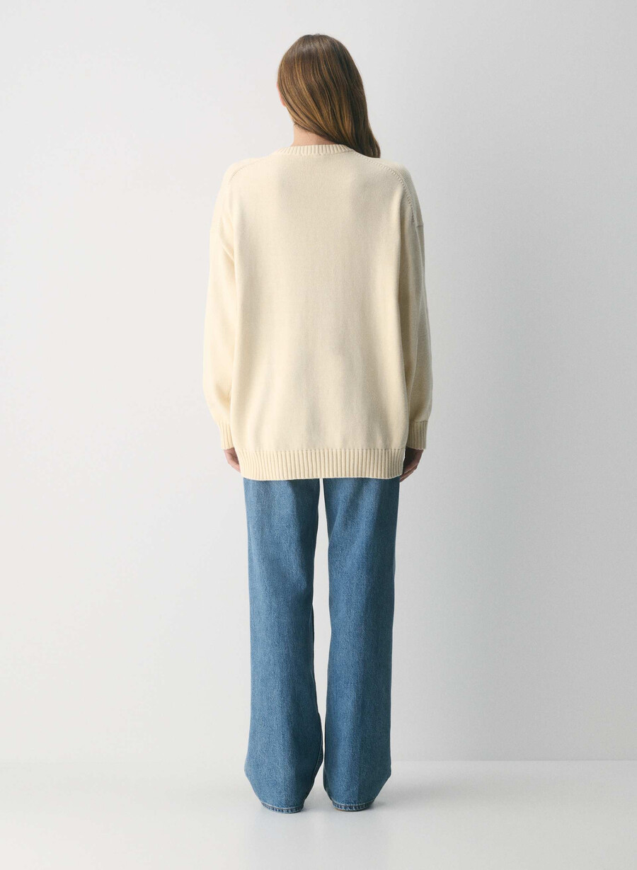 cotton charm peggy icon sweater sand dune whitebro