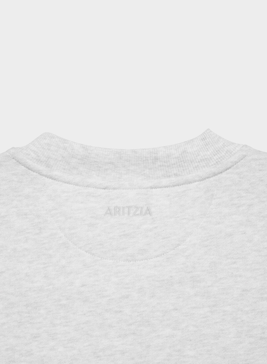 cozy sweatfleece boyfriend v-neck sweatshirt heather cloud white